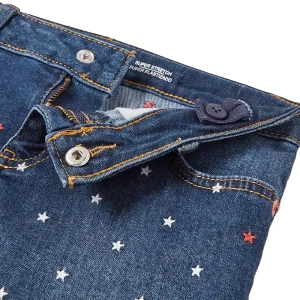 New! Cat & Jack Girls Star Denim Shorts - Picture 2 of 5